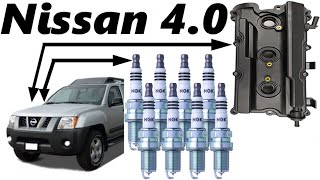 Nissan Xterra Pathfinder Frontier 40 spark plugs change [upl. by Notsecnirp]