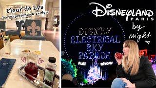 Disneyland Paris by night vlog Disney electrical parade shopping Fleur de Lys bar experience [upl. by Chrystal]