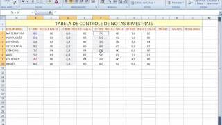 Tabela Excel Controle de Notas de alunos [upl. by Morel]