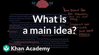 What is a main idea  Reading  Khan Academy [upl. by Pelagia]