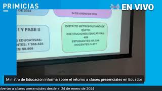 PRIMICIAS EN DIRECTO  Retorno a clases presenciales [upl. by Sandie]