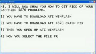 Sapphire Radeon 4870 Crash fix [upl. by Sebastian]