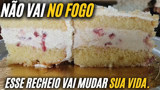 BOLO DE ANIVERSARIO  ESSE RECHEIO NÃO VAI AO FOGO [upl. by Annam]