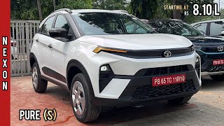 New Tata Nexon Facelift 2023 👌 2nd Base Model Pure with Sunroof  Most Detailed Walkaround Review [upl. by Esahc215]