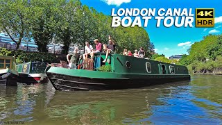 LONDON Boat Tour 🇬🇧  Canal Boat Tour 🛶  Cruise the Regents Canal from Little Venice to Camden [upl. by Yelrac403]