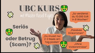 UBC Kurs  Seriös oder Betrug Scam [upl. by Nosde465]