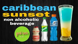 HOW TO MAKE CARIBBEAN SUNSETNON ALCOHOLIC BEVERAGEMOCKTAIL [upl. by Asselim]