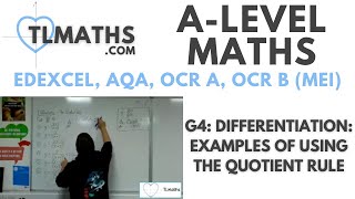 ALevel Maths G417 Differentiation Examples of using the Quotient Rule [upl. by Rocher]