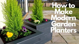 How to Make Modern Garden Planters [upl. by Aerdnaeel]