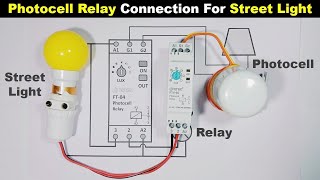 Photocell Sensor Relay Connection in Streetlight  day night sensor wiring TheElectricalGuy [upl. by Kurt]