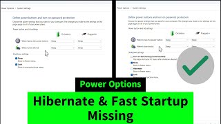 Hibernate and Fast Startup Options Missing from Power Options in Windows [upl. by Htur]