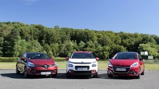 Comparatif  Citroën C3 2016 vs Peugeot 208 vs Renault Clio  pas là pour faire de la figuration [upl. by Nawj933]