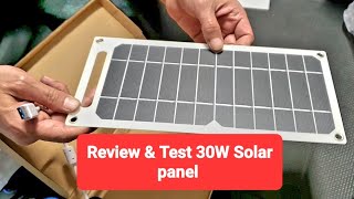 Quick Review amp Test 30 Watt Solar Panel 12 Volts From Temu [upl. by Buseck]