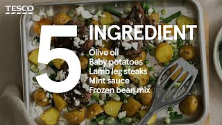 5 ingredient Lamb Mint and Veg Traybake  Tesco Food [upl. by Ihteerp]