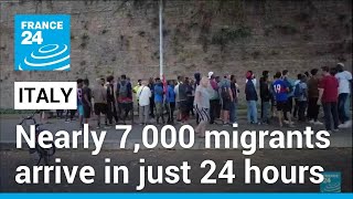 Italy migrant crisis Nearly 7000 migrants arrive in just over 24 hours • FRANCE 24 English [upl. by Elva988]