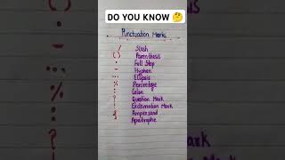 PUNCTUATION  PUNCTUATION MARKS IN ENGLISH GRAMMAR  DO YOU KNOW THESE SYMBOLS ytshorts trending [upl. by Kery]