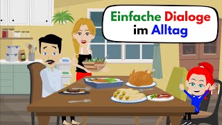 Deutsch lernen  Einfache Dialoge im Alltag  Wortschatz und wichtige Verben [upl. by Sadie938]