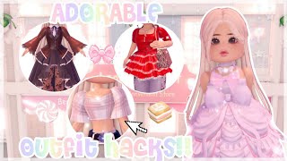 5 Super Adorable Outfit Hacks and Dress Hacks You Must Try Roblox Royale High  LauraRBLX [upl. by Ahtinak]