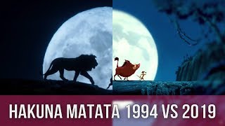 Hakuna Matata en Español Latino Comparación 1994 VS 2019 [upl. by Ramso]