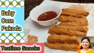 Crispy Baby Corn Fritters Recipeबेबी कॉर्न पकौड़ा बनाने का आसान तरीकाBaby Corn PakodaSnacks [upl. by Senn]