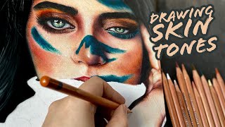 How To Draw Skin Tones  Coloured Pencil Drawing Tutorial With Derwent Lightfast Coloured Pencils [upl. by Richers709]