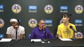 Los Angeles Sparks Coach Curt Miller Rickea Jackson Li Yueru postgame vs Atlanta [upl. by Inilahs]