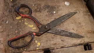 Old Scissors Restoration  hair splitting sharp [upl. by Llevart]