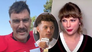 Patrick Mahomes Reveals Travis Kelces New Hair is All Thanks to Taylor Swift [upl. by Teraj]