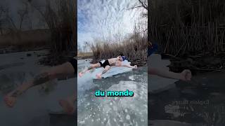 Cet homme dort dans un lit de glace 🧊 [upl. by Yraunaj]