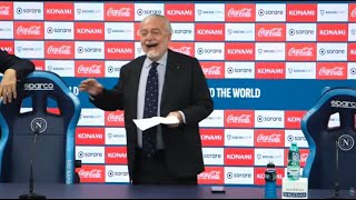 De Laurentiis in conferenza stampa 🎙️ quotLa verità sul Calciomercato del Napoliquot [upl. by Odnamra434]