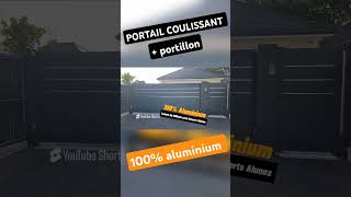 Portail coulissant et portillon en aluminium 100 sur mesure misterportail slidinggate portail [upl. by Huang]