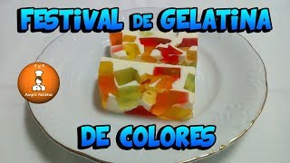 Festival de gelatinas de colores Festival de gelatina de colores Recetaampisrecetas [upl. by Adrea]