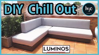 DIY Sofá CHILL OUT con abeto y palets reciclados Protector madera Luminos Colors Recicleitor [upl. by Keegan]