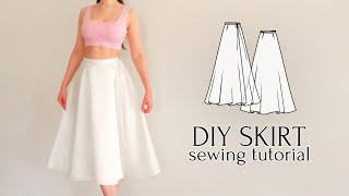 DIY Adjustable Midi Wrap Skirt  Sewing Pattern [upl. by Otsuaf]