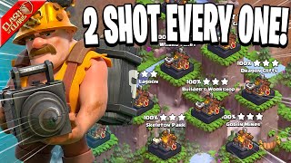 Super Miners 2 Shot EVERY District in the Clan Capital  Clash of Clans [upl. by Imekawulo]