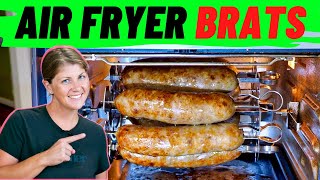 Air Fryer Brats using Deluxe Air Fryer Skewers  Pampered Chef Deluxe Air Fryer Rotisserie 2020 [upl. by Dalton]