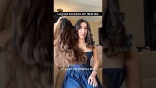 Long hair extensions to short hair nishhair hairextensions hairhacks [upl. by Madigan34]