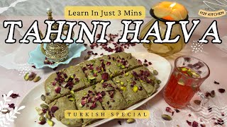 HOW TO MAKE TAHINI HALVA  TURKISH HELVA  AT HOME  QUICK RECIPE  H2FKitchen [upl. by Irvine991]