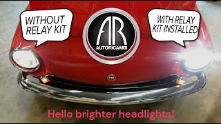 FIAT 124 Spider Headlight Relay Kit installation  Auto Ricambi [upl. by Gilman305]