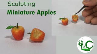 Sculpting Realistic Miniature Apples using Polymer Clay life of clay [upl. by Ahsonek324]