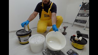 Application de béton ciré finition vernis polyuréthane  Full Flake  Impact Systems [upl. by Akenihs]