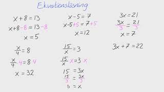 Matte 1  Adam  Algebra  Ekvationslösning [upl. by Hillery]