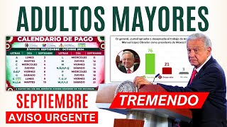 💥TREMENDO AVISO 19 SEPTIEMBRE🔔ADULTOS MAYORES PAGO A RECIBIR🔔 [upl. by Aibun]