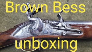 1740 long land pattern Brown Bess unboxing from veteran arms‼️🧨 [upl. by Imoyaba]