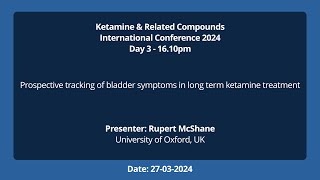 Prospective tracking of bladder symptoms in long term ketamine treatment [upl. by Steinman]