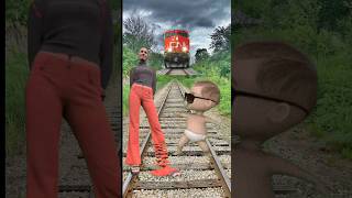 Funny train vs sand sculpture special effects on the dancing joker train driver tom new magical vfx [upl. by Atnomed]