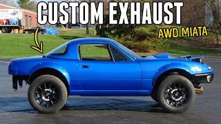 Fabricating a CUSTOM EXHAUST for the Subaru Powered AWD MIATA [upl. by Amos]