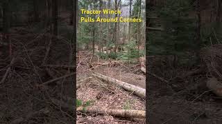 Tractor Forestry Winch and SelfReleasing Pulley Makes it Look Easy logging winching [upl. by Kassie]