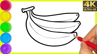 How to draw a banana step by step  Banana fruits drawing with colour for beginners in easy way [upl. by Dulla]