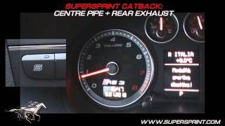 Supersprint exhaust for Audi RS3 full and catback vs Stock exhaust Revs onboard [upl. by Neelak830]